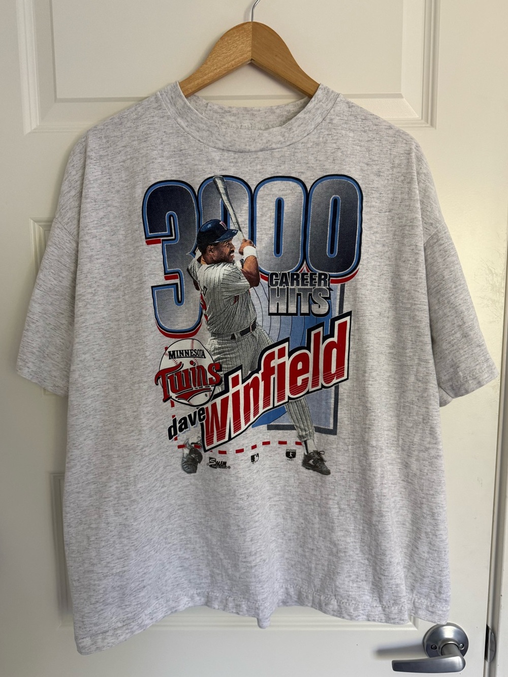 Dave Winfield Salem Sportswear Vintage 3000 Hit Men T Shirt White XL Twins MLB